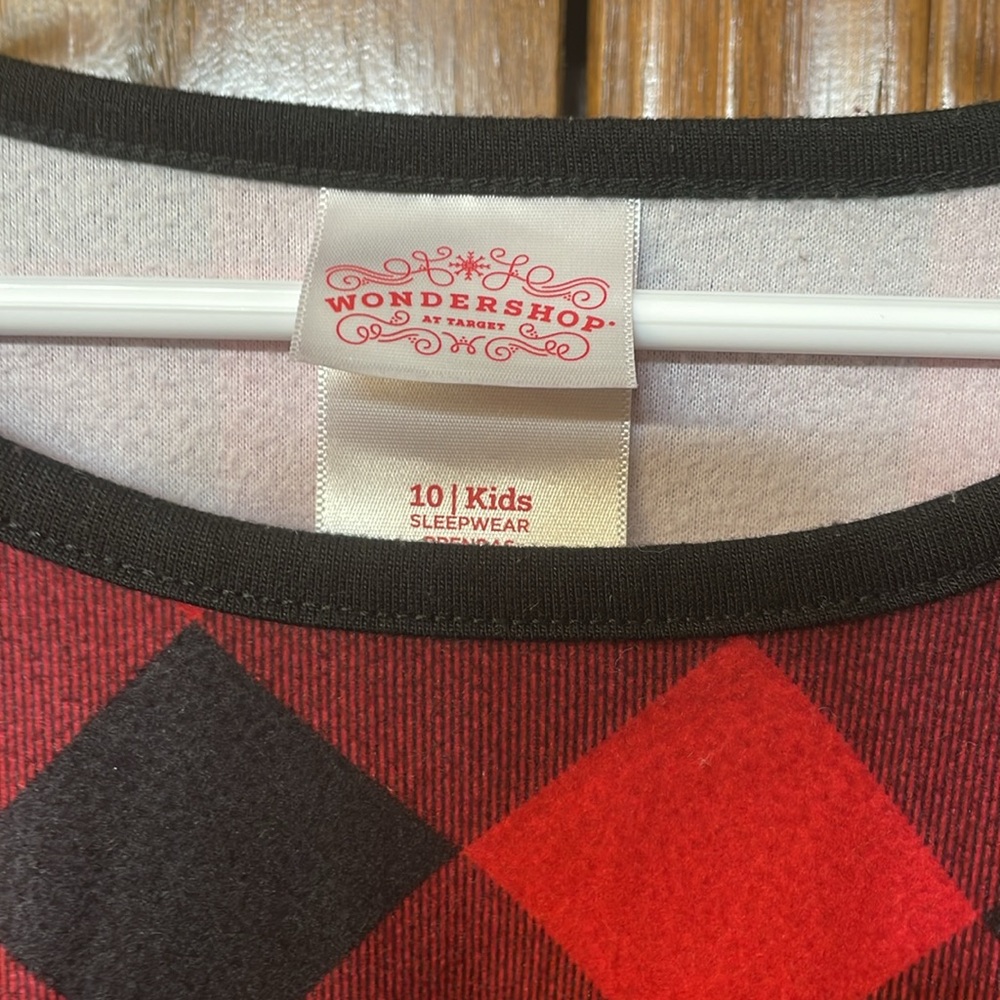 WONDERSHOP UGC Girls Size 10 Red Black Buffalo Check Ruffle Nightgown - Picture 3 of 12